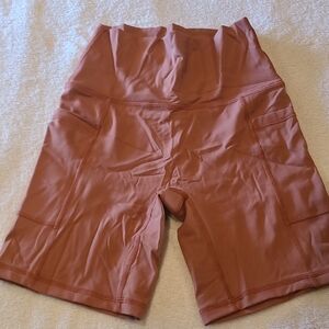 Aerie Women's High-Waisted Bike Shorts in Rust